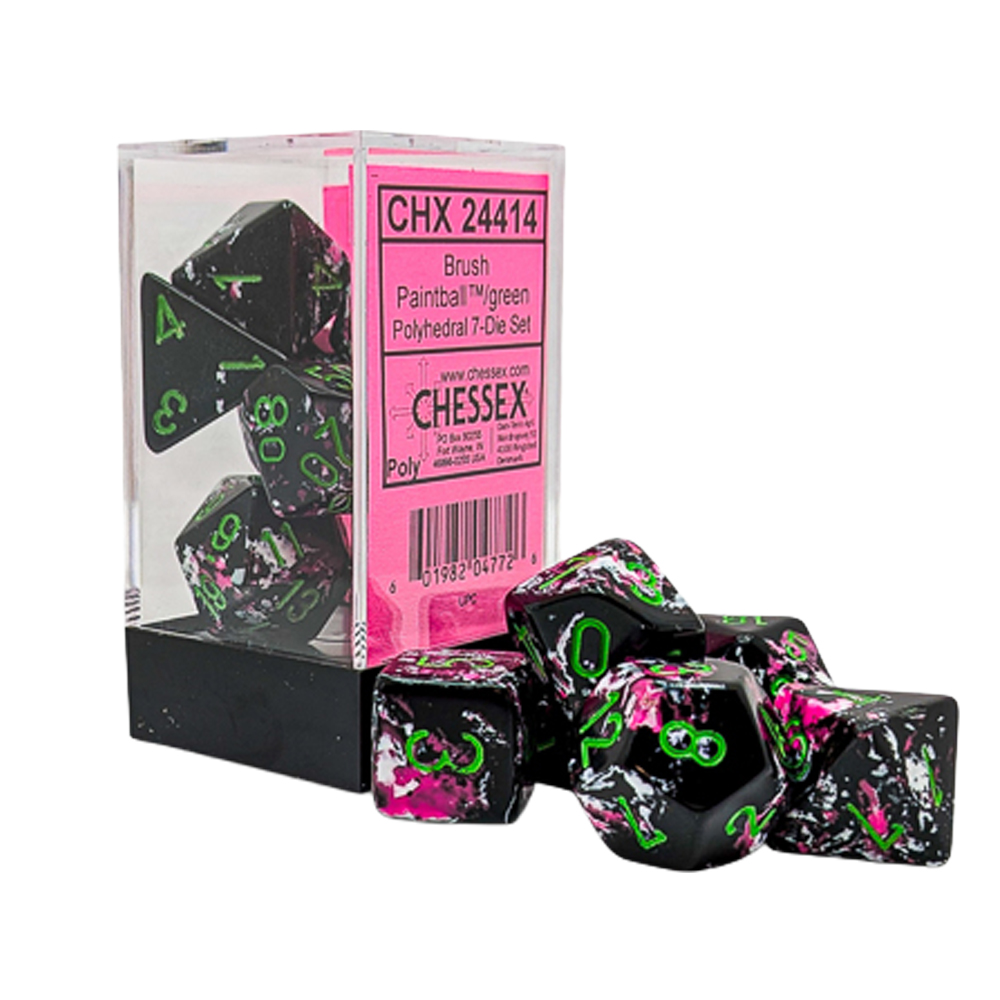 Chessex D&D Brush Paintball/Green7-dice Chessex D&D Brush Paintball/Green7-dice