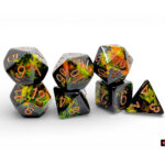 Chessex D&D Deep Forest/Gold 7-dice