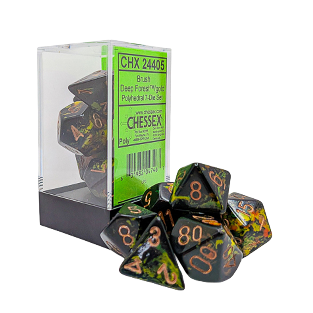 Chessex D&D Deep Forest/Gold 7-dice Chessex D&D Deep Forest/Gold 7-dice