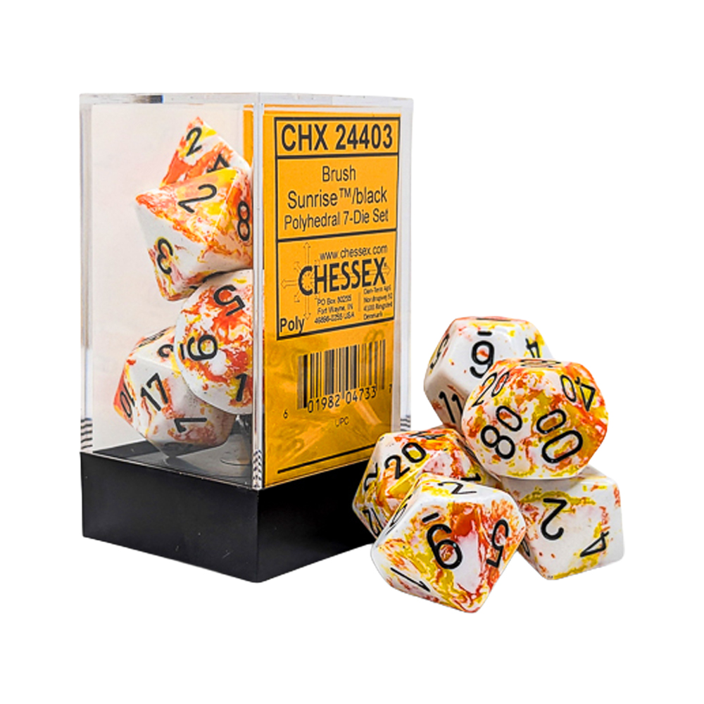 Chessex D&D Sunrise/Black 7-dice Chessex D&D Sunrise/Black 7-dice
