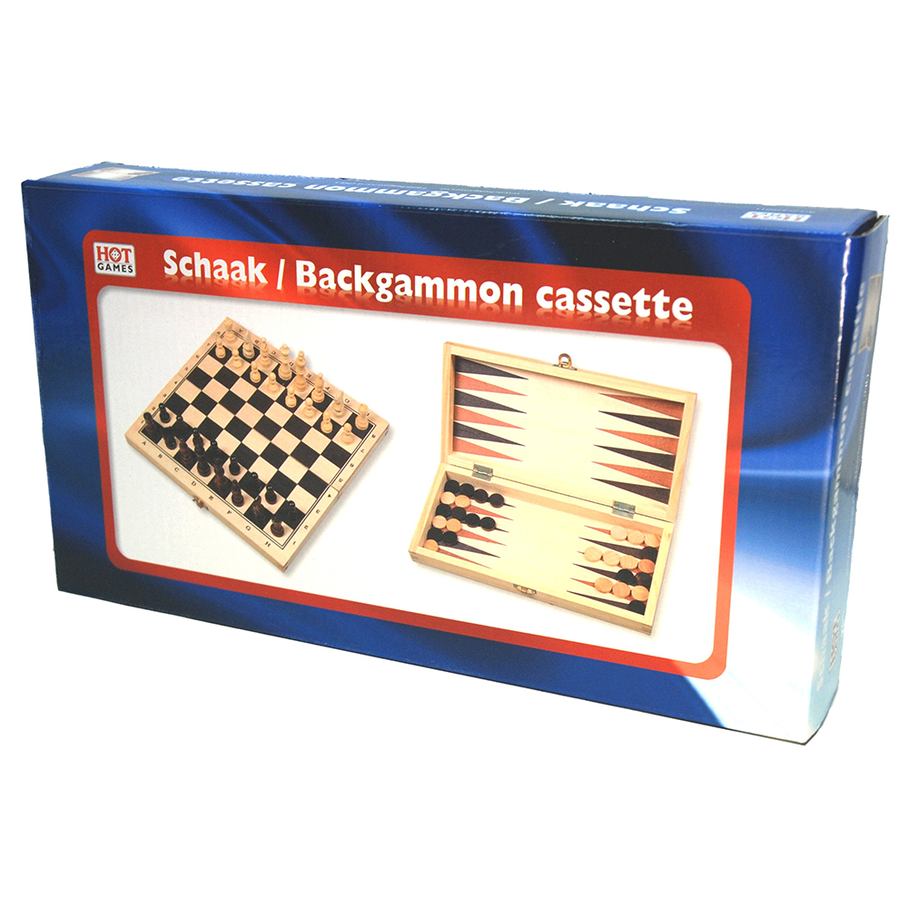 Schaak / Backgammon Klapcasette 29cm Schaak / Backgammon Klapcasette 29cm