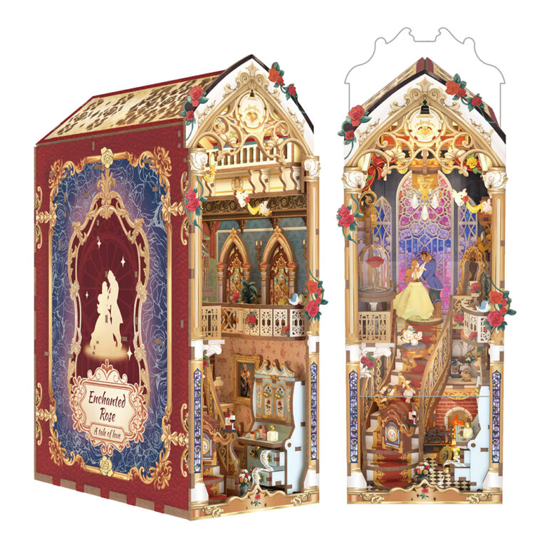 Tonecheer Book Nook Enchanted Rose + Dust Cover