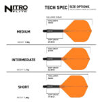 Nitro Flite Black and Orange NO2 - Dart Flights