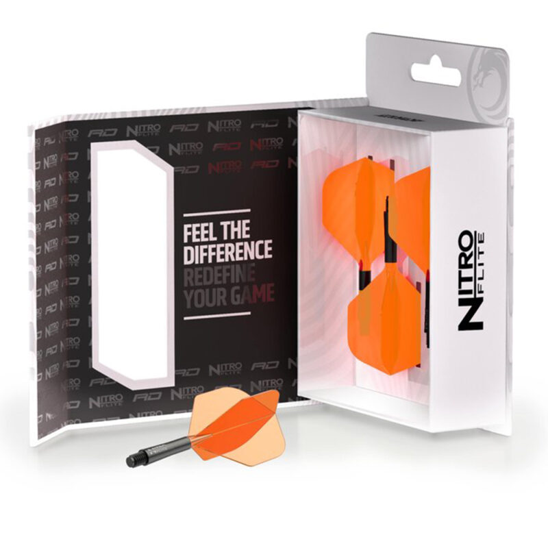 Nitro Flite Black and Orange NO2 - Dart Flights