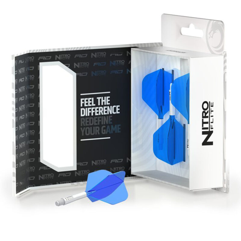 Nitro Flite System White Blue NO2 - Dart Flights