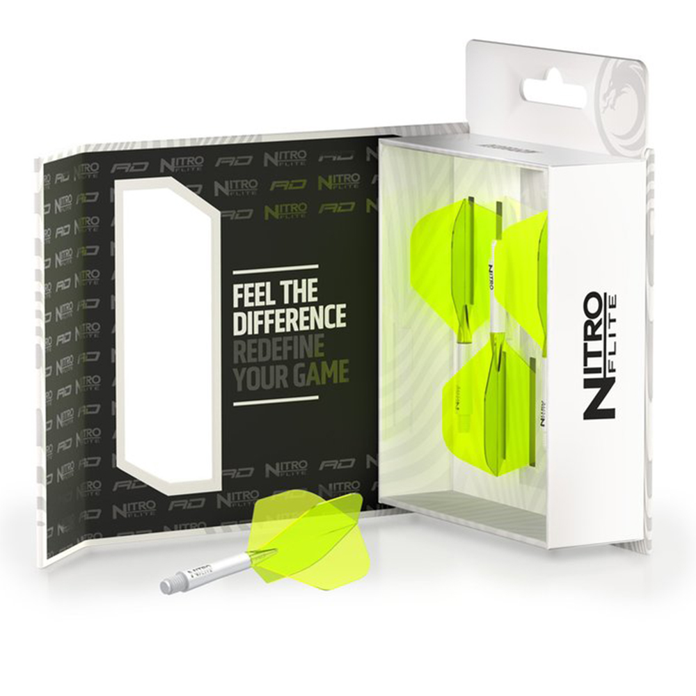 Nitro Flite System White Yellow NO2 - Dart Flights Nitro Flite System White Yellow NO2 - Dart Flights