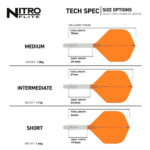 Nitro Flite White and Orange NO2 - Dart Flights